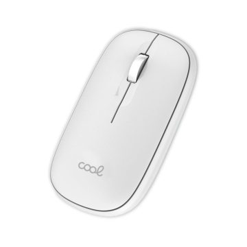 Ratón Inalámbrico COOL Slim Silencioso 2 en 1 (Bluetooth + Adap. USB) Blanco