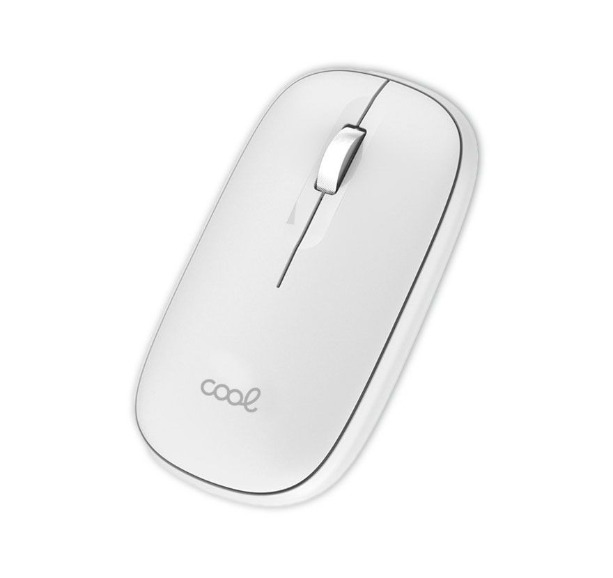 Ratón Inalámbrico COOL Slim Silencioso 2 en 1 (Bluetooth + Adap. USB) Blanco