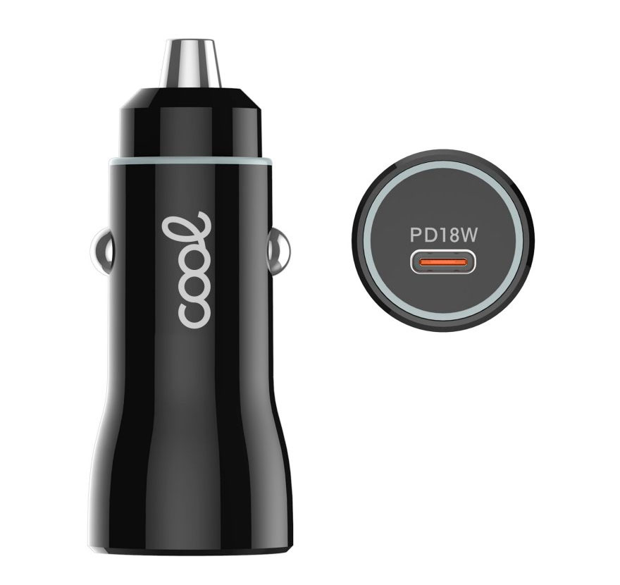 Cargador Coche Universal Entrada Tipo C (PD) COOL (18W) Negro - Imagen 2