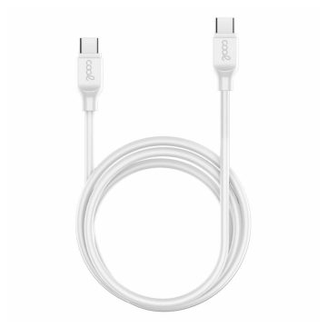Cable USB Compatible COOL Universal TIPO-C a TIPO-C (1.2 metros) Blanco 3 Amp