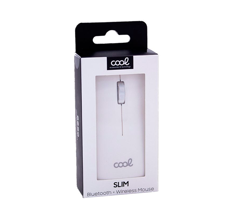 Ratón Inalámbrico COOL Slim Silencioso 2 en 1 (Bluetooth + Adap. USB) Blanco - Imagen 2