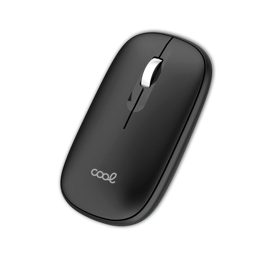 Ratón Inalámbrico COOL Slim Silencioso 2 en 1 (Bluetooth + Adap. USB) Negro