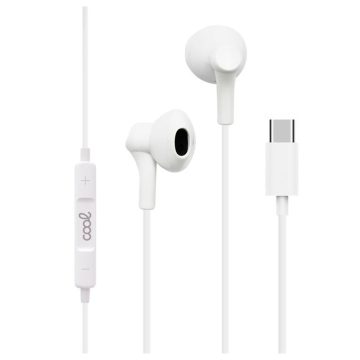 Auriculares Botón COOL Stereo Tipo-C Con Micro (Digital) Blanco